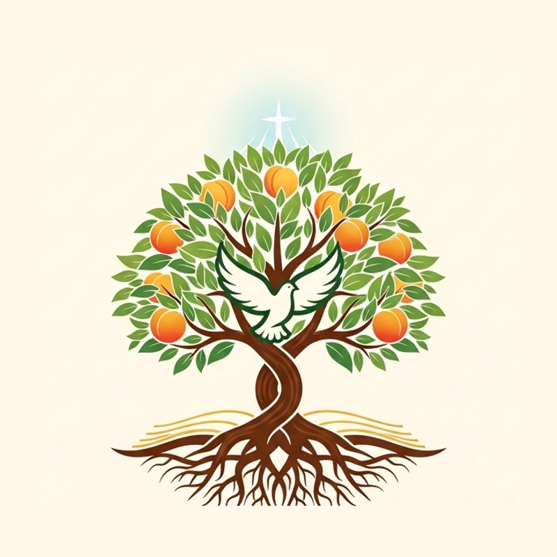 Peachtree Valley Church — peach tree and dove